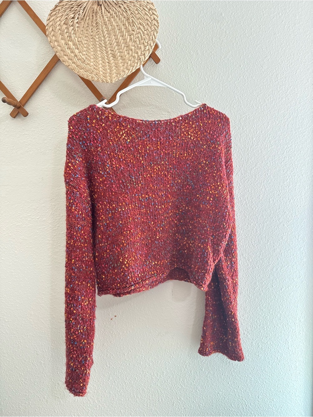 Cider Red Speckled Crewneck Sweater